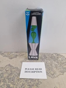 Lava Lamp 2124, Green Wax, Blue Liquid, Silver Base Original 14.5 inch - (READ) - Picture 1 of 7