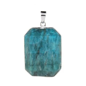 Amethyst Apatite Crystal Quartz Labradorite Rectangle Faceted Gemstone Pendants - Picture 1 of 16