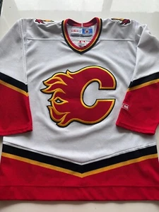 VINTAGE CCM Calgary Flames Trikot Away weiß rot Herren MiC Blasty Hockey NHL M - Bild 1 von 7