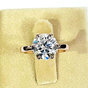 4CT Blanco Tratados Diamante Anillo Gran Brillo Y Luster Certificado Compromiso - Imagen 1 de 6