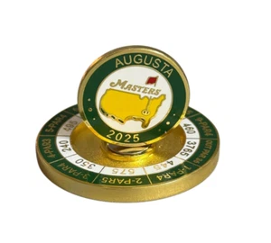2025 Masters Tournament Magnetic Coin and 2 Sided Ball Marker Augusta Yardages - Picture 1 of 3