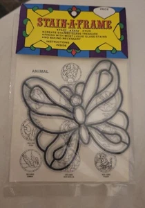 Vintage Schmetterling Fleck ein Rahmen Spaß Sonnenfänger Ornament Accento Handwerk Neu aus altem Lagerbestand - Bild 1 von 2