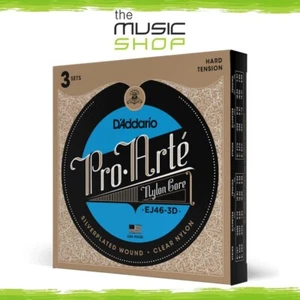 3 Pack, D'Addario Pro-Arte’ EJ46-3D Hard Tension Nylon Classical Guitar Strings - Picture 1 of 4