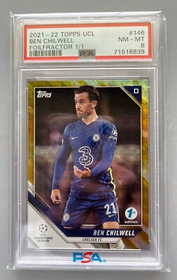 2021 Topps Uefa Champions League 1st Edition Ben Chilwell Foilfractor 1/1 PSA 8 - Image 1 of 2