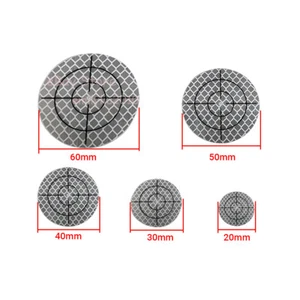 100 PCS White Round Quality Reflector Sheet 20/30/40/50/60MM For Total Station - Picture 1 of 11