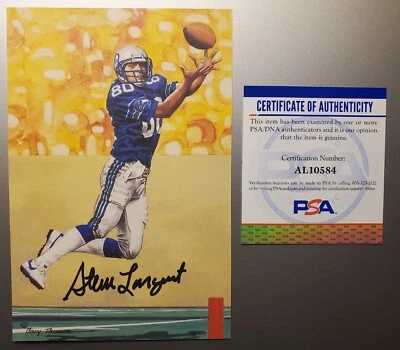 STEVE LARGENT AUTO Goal Line Art Card SEATTLE SEAHAWKS PSA Authenticated HOF - Image 1 of 3