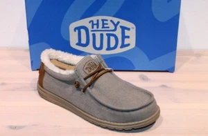 HEY DUDE Slipper Canvas Stoff Halbschuhe Slip On - WALLY Grey - Neu ! Gr. 42 - Bild 1 von 10
