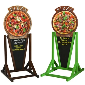 Werbeaufsteller Werbetrager Kundenstopper Holz Kreidetafel Pizza Pizzeria Bunter - Bild 1 von 25