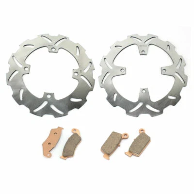 For Kawasaki KX250 KX125 2003 2004 2005 Front Rear Brake Discs Rotors + Pads Set - Image 1 of 4