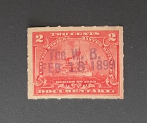 U.S. Revenue - #R164 two cents Battleship Documentary Tax - dated Feb 18, 1899 - Picture 1 of 1