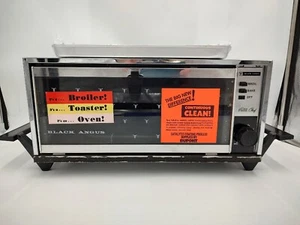 Schwarz Angus Petite Chef Toaster Backofen Herd Grill Retro Chrom Vintage - Bild 1 von 18