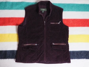 VTG Y2k 2000s Eddie Bauer Dark Brown Corduroy Zip Outdoor Utility Vest XL - Picture 1 of 7