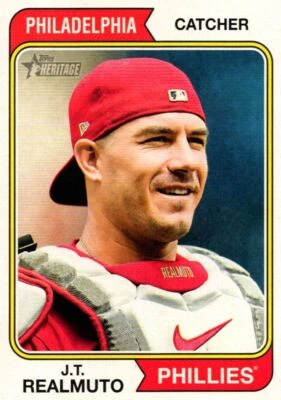 2023 Topps Heritage Red Border J.T. Realmuto Philadelphia Phillies #117 - Image 1 of 2