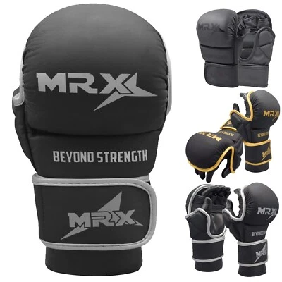 Guantes de agarre protectores profesionales MMA 7 OZ entrenamiento de Muay Thai kickboxing Foto 1 de 4