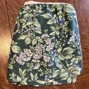 Laura Ashley Bramble Berry Twin Bedskirt 13" Drop Dust Ruffle Vintage Green Blue - Picture 1 of 6
