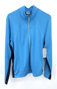 ALO Yoga Jacket Men's Small Coolfit Full Zip Activewear Long Sleeve Blue NWT - Picture 1 of 6
