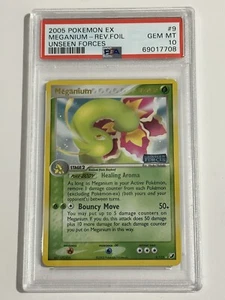 2005 Pokemon EX Unseen Forces - Meganium Rev.Foil #9 PSA 10 GEM MT - Picture 1 of 2