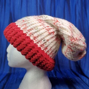 Peppermint with Red Brim 13" Stocking Cap Adult Hat Handmade NEW - Picture 1 of 1
