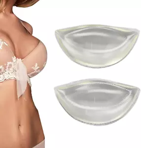 Clear Silicone Bra Inserts - Triangle Gel Breast Inserts Enhancers Waterproof Pu - Picture 1 of 9