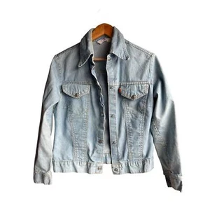 Vintage 70s LEVIS Denim Women Jacket Size Medium Rare Orange Tab and brand tag - Picture 1 of 9