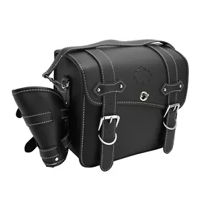 Saddlebag Side Storage Tool Bag Universal Quick Release Pu M-Size For Motorcycle - Picture 1 of 15