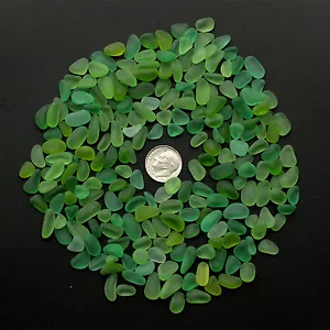 green lime sea beach glass small 50 pieces lots bulk 8-12mm jewelry use - Picture 1 of 3