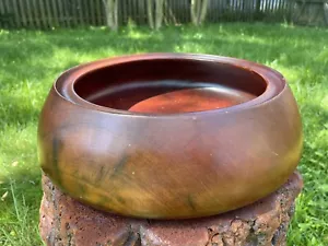RARE: 1960s-Huge Bowl Hand Crafted from A Single Solid Wood-11.25”x13.75”x3.75” - Picture 1 of 6