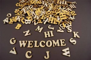 250+ Wooden Small (2cm) Adhesive Letter & Digits Craft Alphabet Decoration NF48 - Picture 1 of 1