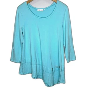 Túnica asimétrica Habitat para mujer botones capa Lagenlook Cottagecore playera - Imagen 1 de 10