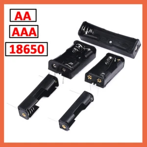 Quality AA / AAA / 18650 Battery Holder Connector Open With Pin Battery Box Case - Picture 1 of 9