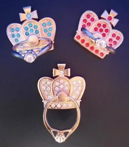 360 Rotation Fashion Crystal Gemstone Phone Ring Stand Holder Grip- My Queen - Picture 1 of 13
