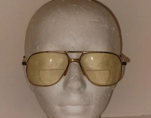 Vintage AO American Optical Aviator 140 Z87 Safety Glasses Gold Metal 56/15 - Picture 1 of 17