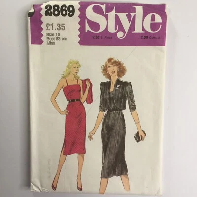 Style 2869 Strap Bodice Dress Straight Bolero Jacket Ladies New Uncut Pattern - Image 1 of 4