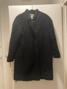 Zara Basic Teddy Fellmantel Halblang Schwarz - Gr. S - Bild 1 von 5