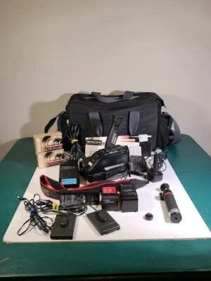 JVC GR-AX7 Compact VHS Camcorder -  Black-ton Of Accessories  - Image 1 of 4