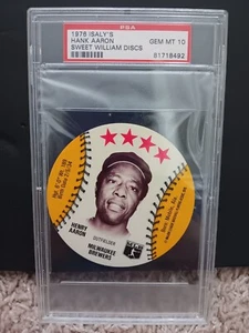 1976 Isaly'S Sweet William Disc Hank Aaron Sweet William Discs PSA 10 - Bild 1 von 2