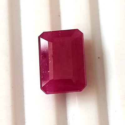 Natural Unheated Ruby Faceted Emerald Cut Ring Size Ruby Loose Gemstone 5.45 Cts - Image 1 of 4