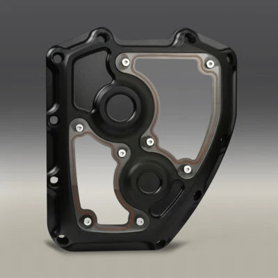 Black CNC Clarity Cam Cover For Harley Twin Cam Road King FLHR 06-16 FLSTF 01-17 - Image 1 of 3