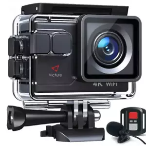 Victure AC700 4K 30fps Action Camera 20MP Waterproof Camera 32 Piece Set Up - Picture 1 of 10