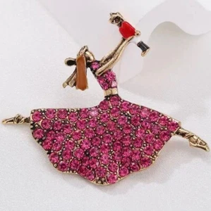 Spilla ballerina gioielli moda Clara con strass schiaccianoci - Foto 1 di 3