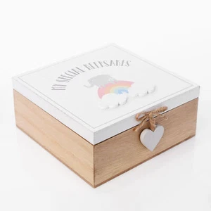 'Mein Spezial Andenken Zoll Speicher / Box Geschenk - MDF - Regenbogen Design - Bild 1 von 3