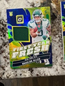 2024 DONRUSS OPTIC FIRST YEAR RC RELIC PATCH NEW YORK JETS BRAELON ALLEN - Picture 1 of 1