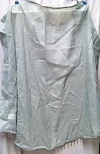 Home Essentials Curtain 1 Panel Voile Olive Green Beaded End Rod Run The Sides - Picture 1 of 4