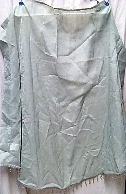 Home Essentials Curtain 1 Panel Voile Olive Green Beaded End Rod Run The Sides - Image 1 of 4