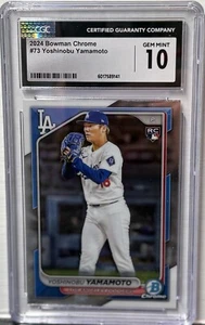 2024 Bowman Chrome #73 Yoshinobu Yamamoto RC CGC GEM MINT 10 LA DODGERS ROOKIE - Picture 1 of 9