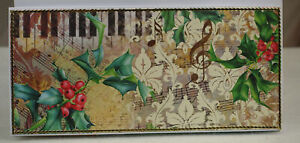 Ausgefallene Karte, Handarbeit, Weihnachtskarte, Geld+Foto,Musik, Blüten