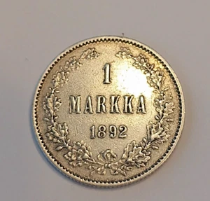 Finnland * 1 Markkaa * 1892 * Silber * Kaiserreich - Alexander III * schön - unc * - Bild 1 von 2