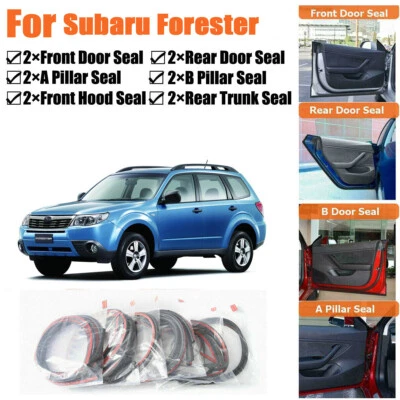 Rubber Seal Strips Weather Draft Noise Reduction Kit For Subaru Forester 1998-09 - image 1 of 4