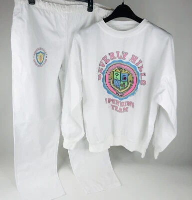 Vintage Apre's Sea Shirt Pants Set Women's Large White Beverly Hills Bedazzled - Image 1 of 4