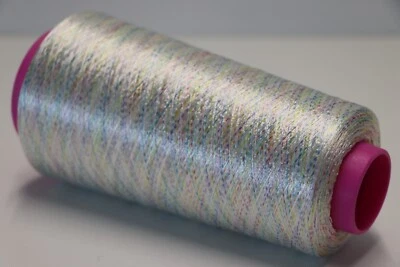 E14 (40€/kg) 250g PHANTASIA SEIDENGLANZ EFFEKTGARN DIAMANT REGENBOGEN (25) Zwirn - Bild 1 von 4